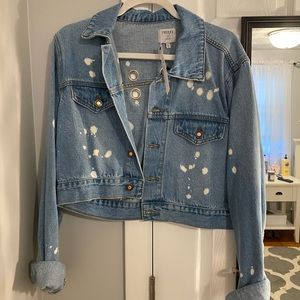 Bobbles and lace jean jacket. New with tags